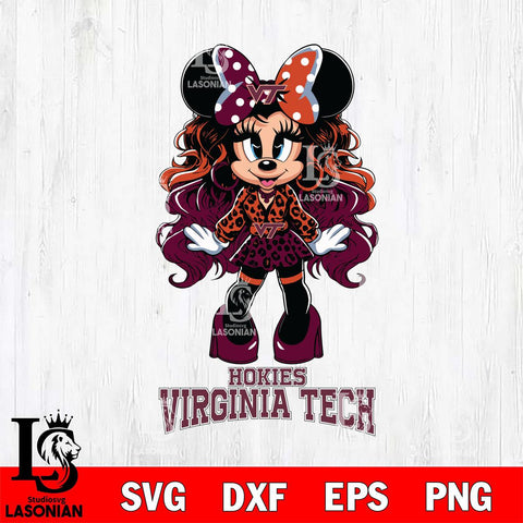 Virginia Tech Hokies Beauty Minnie Mouse Svg Eps Dxf Png File, Digital Download, Instant Download