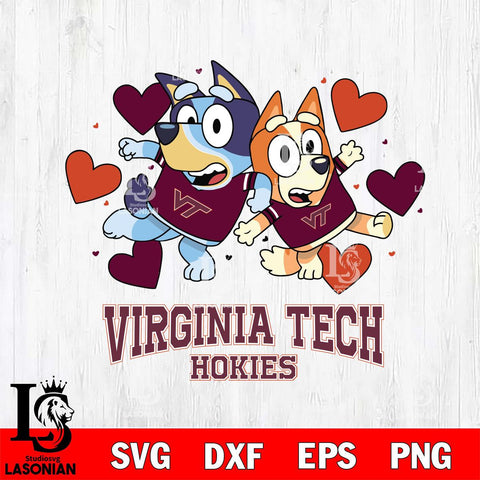 Virginia Tech Hokies Bluey & Bingo 10 Svg Eps Dxf Png File, NCAA svg, Digital Download, Instant Download