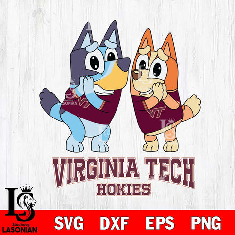 Virginia Tech Hokies Bluey & Bingo 5 Svg Eps Dxf Png File, NCAA svg, Digital Download, Instant Download