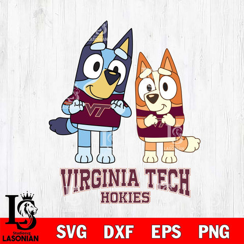 Virginia Tech Hokies Bluey & Bingo 6 Svg Eps Dxf Png File, NCAA svg, Digital Download, Instant Download