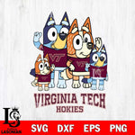 Virginia Tech Hokies Bluey & Bingo 7 Svg Eps Dxf Png File, NCAA svg, Digital Download, Instant Download