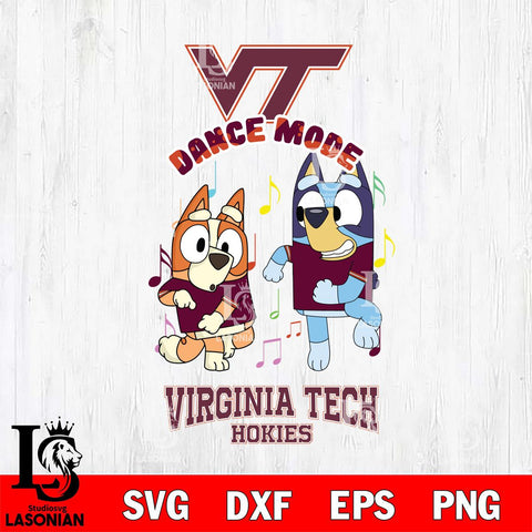 Virginia Tech Hokies Bluey Bingo Dance Mode Svg Eps Dxf Png File, NCAA svg, Digital Download, Instant Download