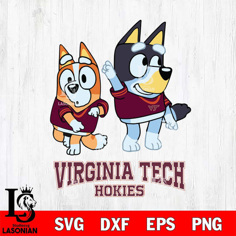 Virginia Tech Hokies Bluey Chilli Mode Dance Svg Eps Dxf Png File, Digital Download, Instant Download