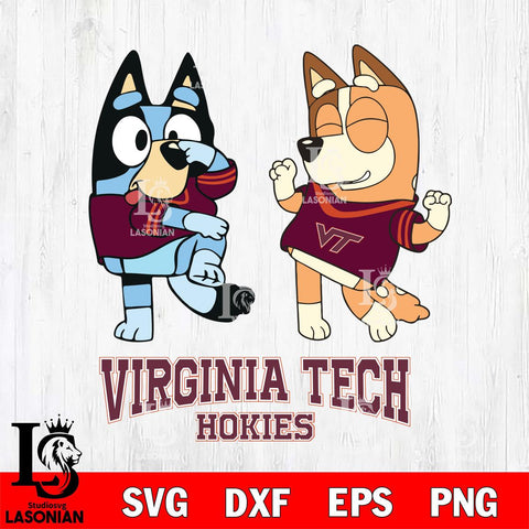 Virginia Tech Hokies Bluey Chilli Sport Svg Eps Dxf Png File, Digital Download, Instant Download