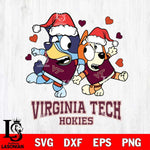 Virginia Tech Hokies Bluey Christmas NFL Svg Eps Dxf Png File, Digital Download