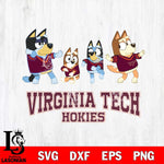 Virginia Tech Hokies Bluey Dance Mode Squats Svg Eps Dxf Png File, Digital Download, Instant Download