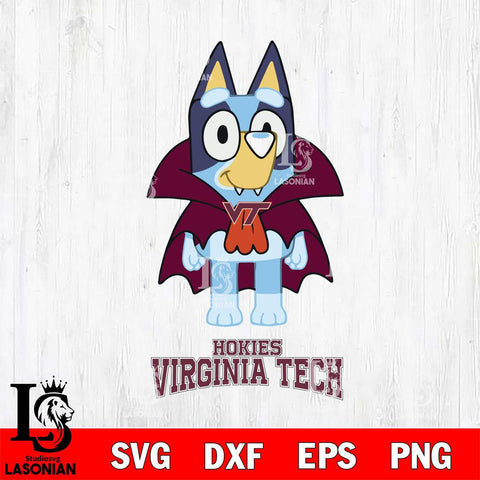 Virginia Tech Hokies Bluey Dracula Halloween Svg Eps Dxf Png File, Digital Download, Instant Download