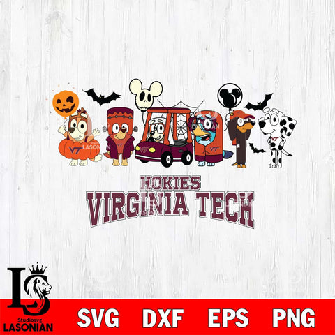 Virginia Tech Hokies Bluey Halloween Svg Eps Dxf Png File, Digital Download, Instant Download