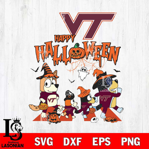 Virginia Tech Hokies Bluey Halloween Family Svg Eps Dxf Png File, Digital Download, Instant Download