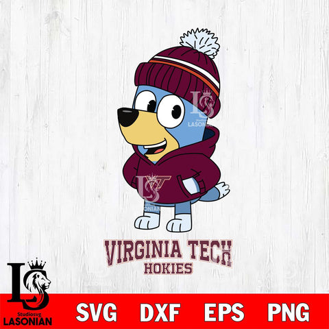 Virginia Tech Hokies Bluey Hoodie Sport Svg Eps Dxf Png File, Digital Download ,Instant Download, Cricut File