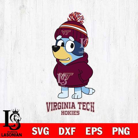 Virginia Tech Hokies Bluey Hoodie rugby Svg Eps Dxf Png File, Digital Download ,Instant Download, Cricut File