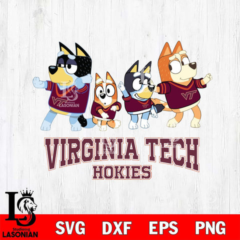 Virginia Tech Hokies Bluey Mode Dance Squats Svg Eps Dxf Png File, Digital Download, Instant Download