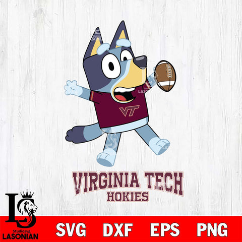 Virginia Tech Hokies Bluey Sport Football Svg Eps Dxf Png File,NCAA Svg Files,Bluey svg ,Digital Download ,Instant Download, Cricut File