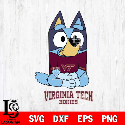 Virginia Tech Hokies Bluey Styles Football Svg Eps Dxf Png File,NCAA Svg Files,Bluey svg ,Digital Download ,Instant Download, Cricut File