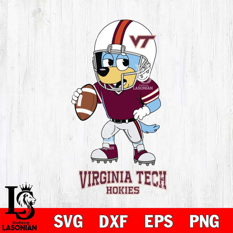 Virginia Tech Hokies Bluey rugby Svg Eps Dxf Png File, Digital Download ,Instant Download, Cricut File