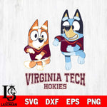 Virginia Tech Hokies Bluey with Chilli Dance Svg Eps Dxf Png File, Digital Download, Instant Download