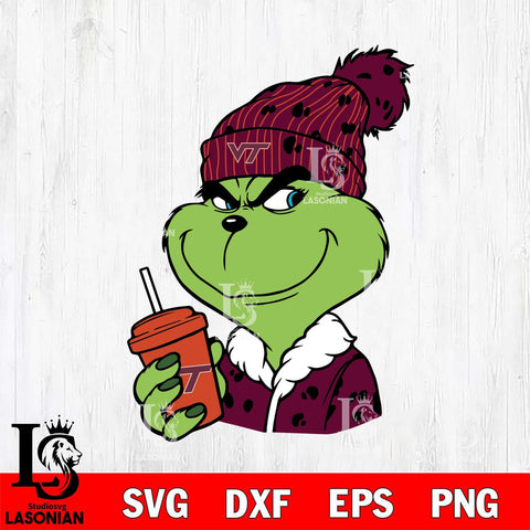 Virginia Tech Hokies Boujee Grinch 3 Svg Eps Dxf Png File, Digital Download, Instant Download