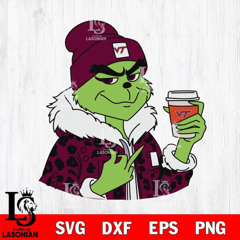 Virginia Tech Hokies Boujee Grinch 7 Svg Eps Dxf Png File, Digital Download, Instant Download