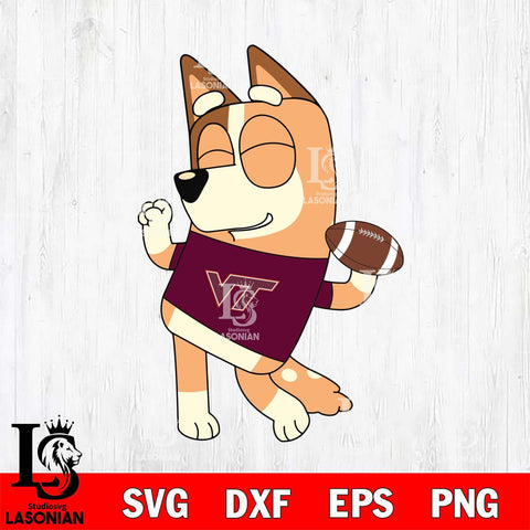 Virginia Tech Hokies Chilli bluey Svg Eps Dxf Png File, Digital Download, Instant Download