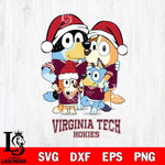 Virginia Tech Hokies Christmas Bluey Family Sport Cut Files,Bluey Cricut,Christmas Svg , Bluey svg , Digital Download, dxf eps png pdf file