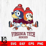 Virginia Tech Hokies Christmas Bluey & Bingo Sit Cut Files,Bluey Cricut,Christmas Svg , Bluey svg , Digital Download, dxf eps png pdf file