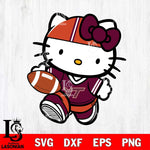 Virginia Tech Hokies Cute Hello Kitty Football 9 Svg Eps Dxf Png File, NCAA svg, Digital Download, Instant Download