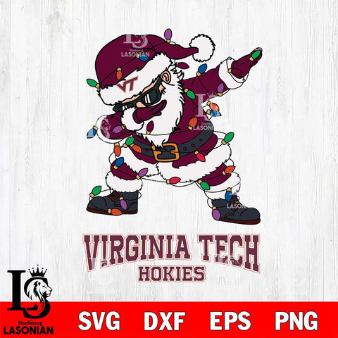 Virginia Tech Hokies Dabbing Santa Claus Ugly Christmas Svg dxf eps png pdf file,NCAA svg,Digital Download,Cricut file