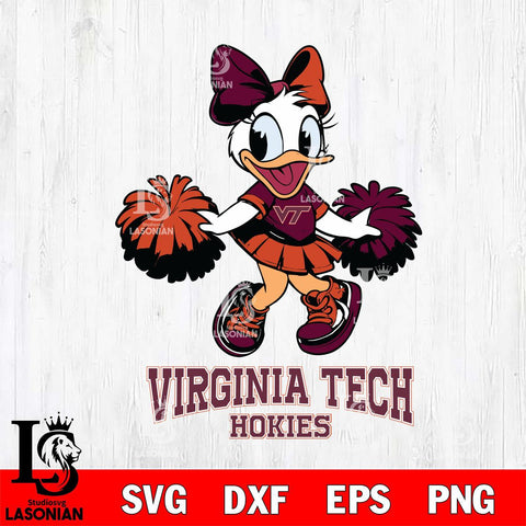 Virginia Tech Hokies Daisy Duck Cheerleader Disney, Svg Eps Dxf Png File, Digital Download