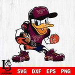 Virginia Tech Hokies Donal Duck Svg Eps Dxf Png File, NCAA svg, Digital Download, Instant Download