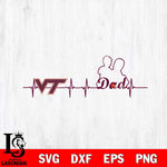 Virginia Tech Hokies Father Heart Beat Svg Eps Dxf Png File, Digital Download, Instant Download