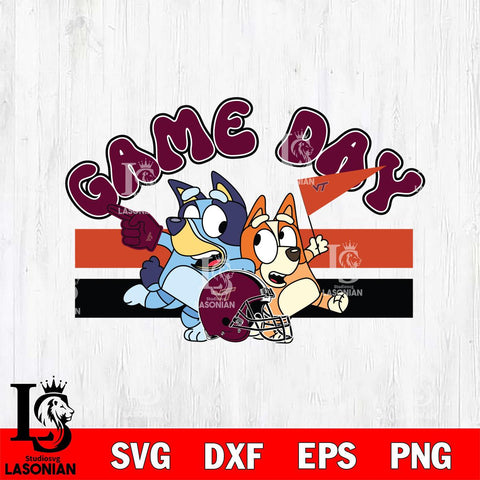 Virginia Tech Hokies Game Day Bluey Svg Eps Dxf Png File, Digital Download, Instant Download