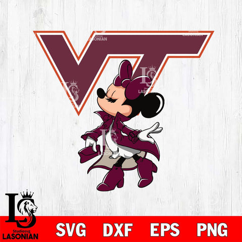 Virginia Tech Hokies Glamorous Minnie Svg Eps Dxf Png File, Digital Download, Instant Download