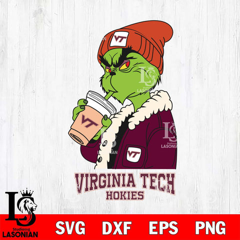 Virginia Tech Hokies Grinch Bougie Football Svg Eps Dxf Png File, Digital Download, Instant Download