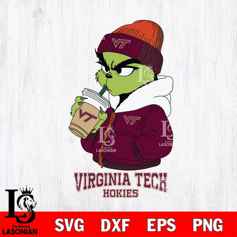 Virginia Tech Hokies Grinch Bougie Sport Svg Eps Dxf Png File, Digital Download, Instant Download