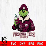 Virginia Tech Hokies Grinch Christmas Cut Files Cricut, Svg Dxf Eps Png file, Digital download , Silhouette