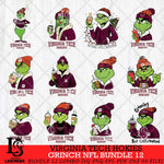 Virginia Tech Hokies Grinch NFL Bundle 12 SVG Eps Dxf Png File, Digital Download, Instant Download