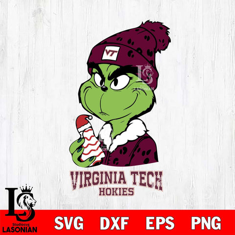 Virginia Tech Hokies Grinch Tree Cake Svg Eps Dxf Png File, Digital Download, Instant Download