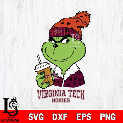 Virginia Tech Hokies Grinch hat Svg Eps Dxf Png File, Digital Download, Instant Download