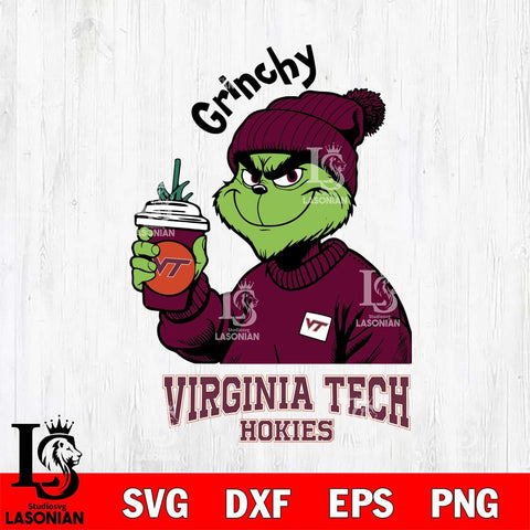 Virginia Tech Hokies Grinchy Bougie Christmas Cut Files Cricut, Svg Dxf Eps Png file, Digital download , Silhouette