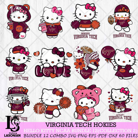 Virginia Tech Hokies Hello Kitty Bundle 12 SVG Svg Eps Dxf Png File, Digital Download, Instant Download