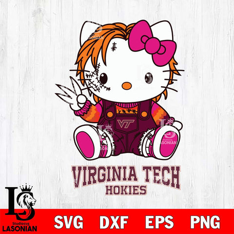 Virginia Tech Hokies Hello Kitty Horror Svg Eps Dxf Png File, Digital Download