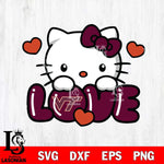 Virginia Tech Hokies Hello Kitty Love Svg Eps Dxf Png File, Digital Download, Instant Download