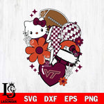 Virginia Tech Hokies Hello Kitty NCAA 2 Svg Eps Dxf Png File, Digital Download, Instant Download