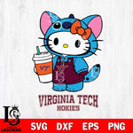 Virginia Tech Hokies Hello Kitty Stitch Svg Eps Dxf Png File, NCAA svg, Digital Download, Instant Download