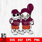 Virginia Tech Hokies Jack Skellington And Pennywise Football Svg Eps Dxf Png File, NCAA svg, Digital Download, Instant Download