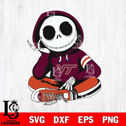 Virginia Tech Hokies Jack Skellington halloween Svg Eps Dxf Png File, NCAA svg, Digital Download, Instant Download