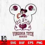 Virginia Tech Hokies Mickey Heart Rugby Svg Eps Dxf Png File, Digital Download ,Instant Download, Cricut File