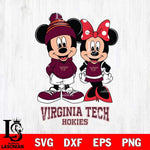 Virginia Tech Hokies Mickey Minnie Mouse Cute Football Svg Eps Dxf Png File, NCAA svg , File Cut , Digital Download , Instant Download, Cut Svg Files