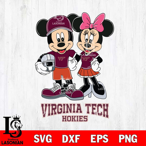 Virginia Tech Hokies Mickey Minnie Mouse Helmet Svg Eps Dxf Png File, NCAA svg , File Cut , Digital Download , Instant Download, Cut Svg Files