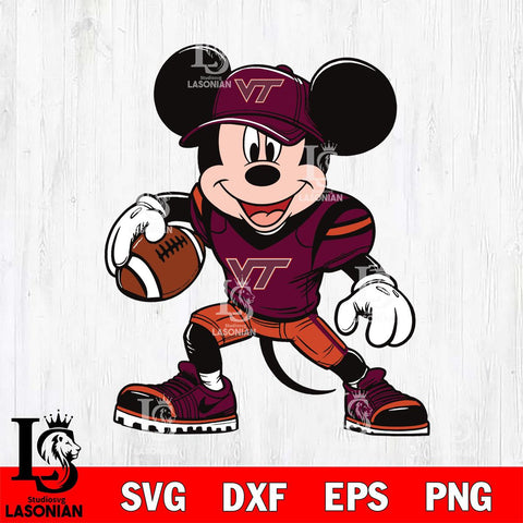 Virginia Tech Hokies Mickey Mouse Svg Eps Dxf Png File, NCAA svg, Digital Download, Instant Download